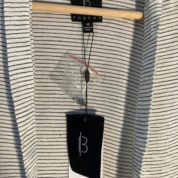 NWT Bobeau collection cotton striped pearls blazer - Picture 2 of 7